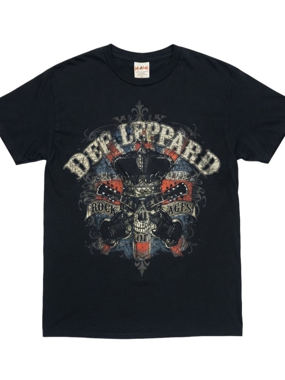 Def Leppard Rock of Ages Tour 2012 T Shirt Mens M Black Double Sided Concert Tee
